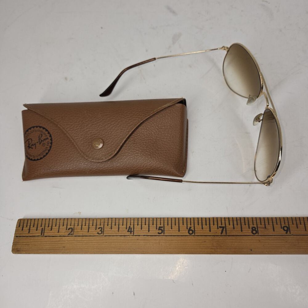 Vtg Ray Ban Sunglasses Traditionals Outdoorsman Black Aviator 80s Leather Case - Picture 7 of 12